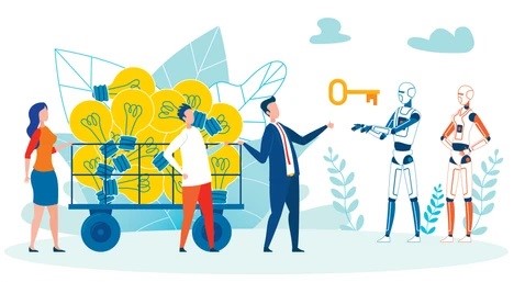 Visual of Deep Learning un-locking doors to Connected Experiences