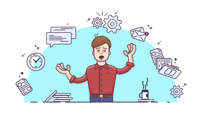 Visual of Web Development Team Member Juggling Unnecessary Re-Design Time & Cost Constraints